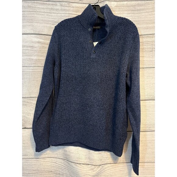 NWT Banana Republic Mens Navy Wool & Cashmere Sweater Size M - Picture 1 of 3